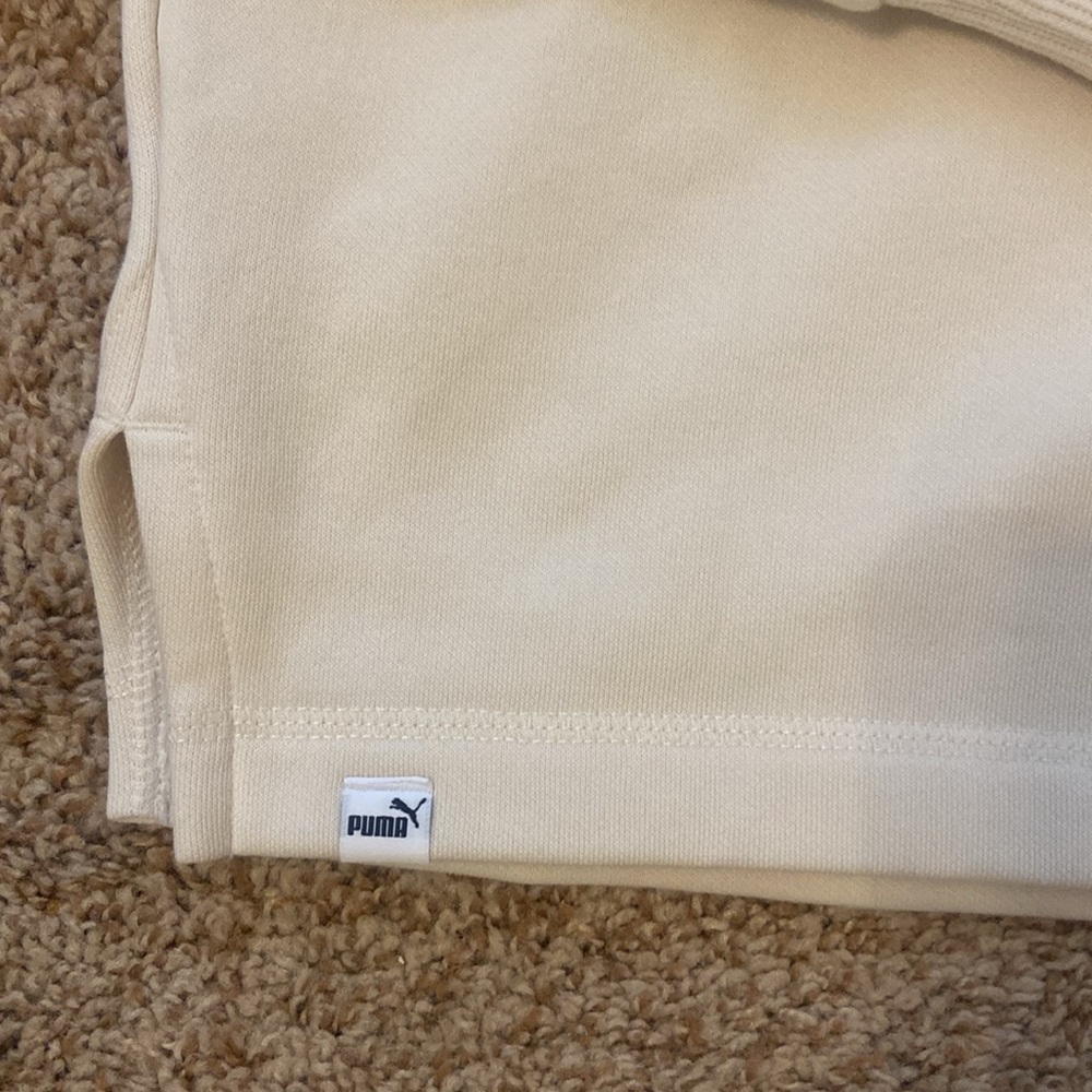 Puma Women’s Beige Pullover Crewneck Sweatshirt Fleece Top - Picture 5 of 6